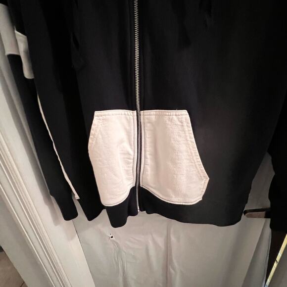 J crew blue white color block full zip hooded terry jacket size lg - Picture 2 of 5